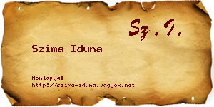 Szima Iduna névjegykártya